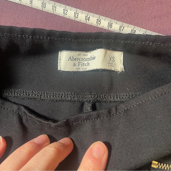 Abercrombie & Fitch Moto Zipper Ponte Leggings Pants Black - Size XS Equestrian - Picture 6 of 6